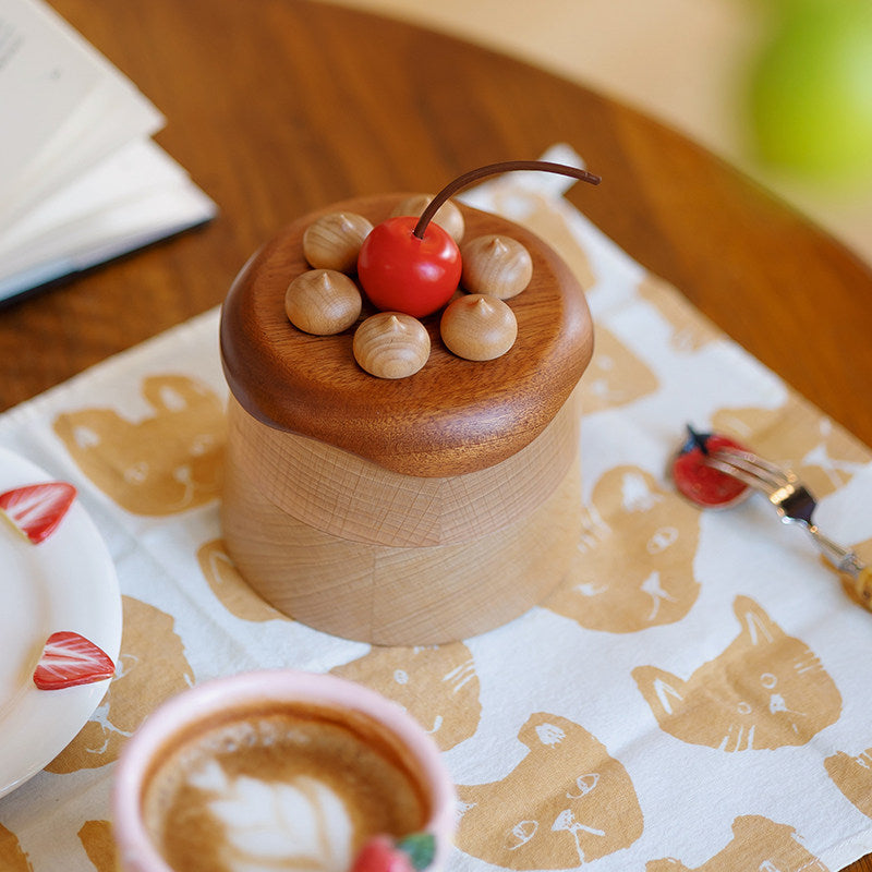 Solid Wood Cherry Cake Keepsake Box