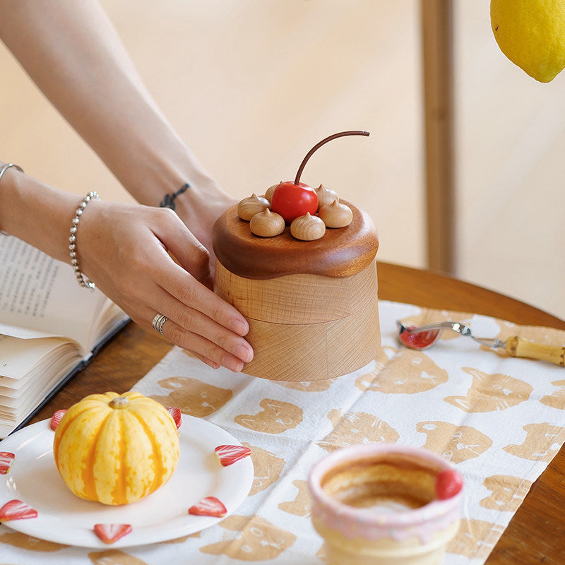 Solid Wood Cherry Cake Keepsake Box