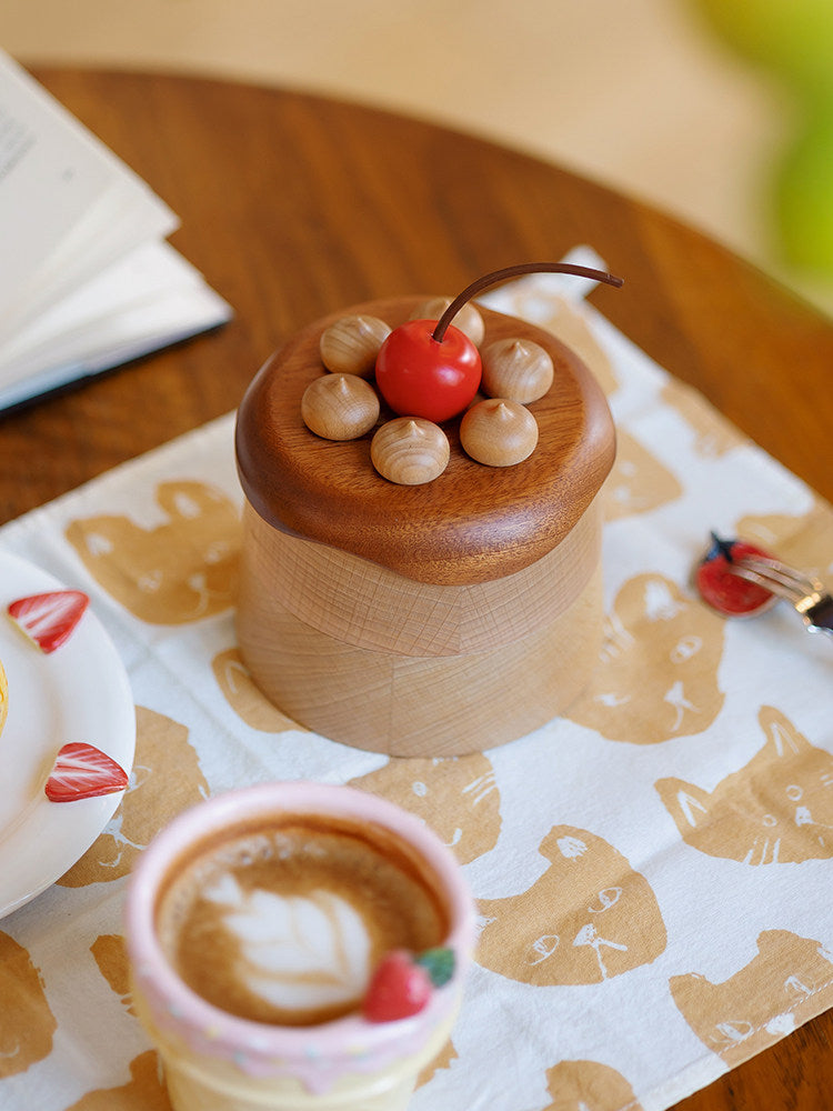 Solid Wood Cherry Cake Keepsake Box